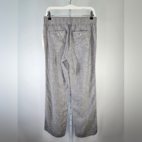 NWT Athleta Heathered Linen Wide Leg Drawstring Pants Gray Size 6 - Picture 3 of 12